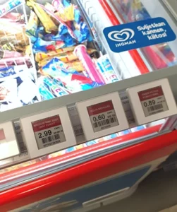 Atualizando as etiquetas de preços do M-Market Finland